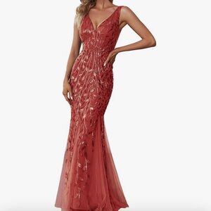 Burnt orange bridesmaids dress